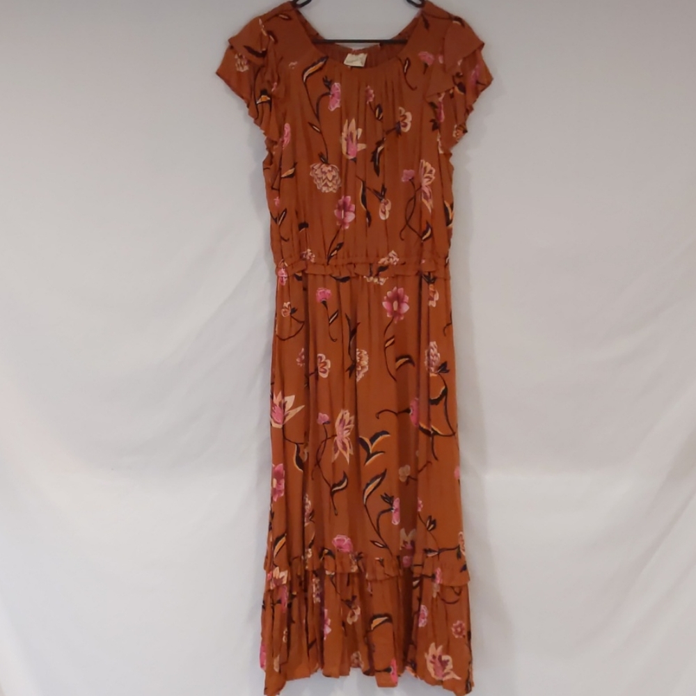 Universal Thread Flutter Sleeve Floral Maxi Dress